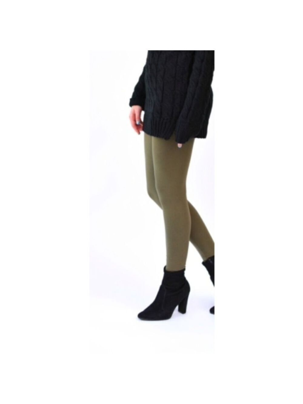 LEGGINGS DEPOT SOLID Olive Green Seamless Full Length Leggings Size 10 NWT